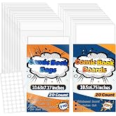 LOTMER 20 Sets Current Comic Book Bags and Boards | Acid-Free 27PT Comic Book Boards and Clear Protector Sleeves for Collectors, Regular Comics and Archival Storage