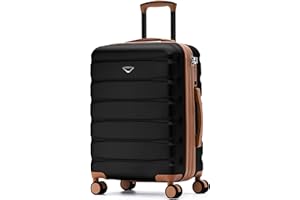 Flight Knight 24x16x10 Expandable Carry On Suitcase Hardside TSA Lock USB C Lightweight Luggage Silent Double Spinner Wheels Maximum Overhead Carry-On Bag For Virgin & South West Approved Airlines