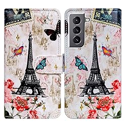 Bcov Galaxy S21 5G Case, Paris Tower Butterfly