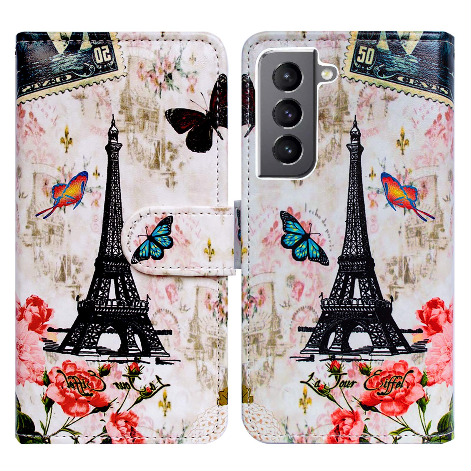 Bcov Galaxy S21 5G Case, Paris Tower Butterfly
