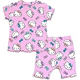 Hello Kitty Ribbed T-Shirt and Shorts Outfit Set Newborn to Little Kid Sizes (0-3 Months - 7-8)