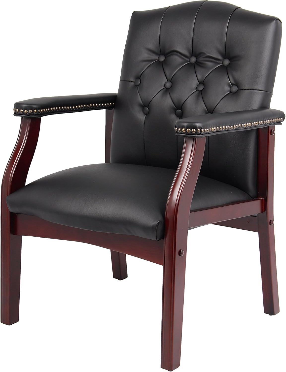 Boss Office Products Ivy League Executive Guest Chair, Black: Furniture & Decor