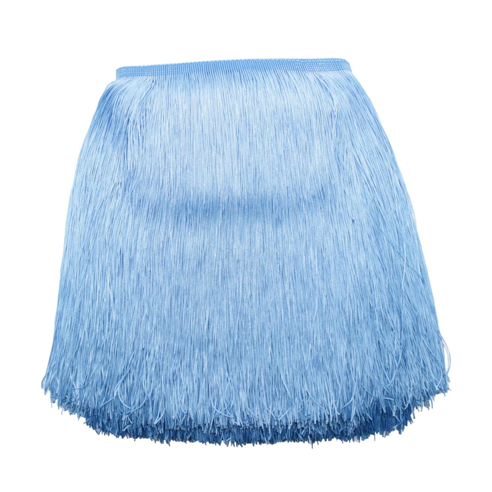 Yalulu 10 Meters Long 30 CM Wide Polyester Latin Fringe Tassel Trimming Lace DIY Latin Macrame Samba Dance Dress Stage Clothes Curtain Trim (Blue)