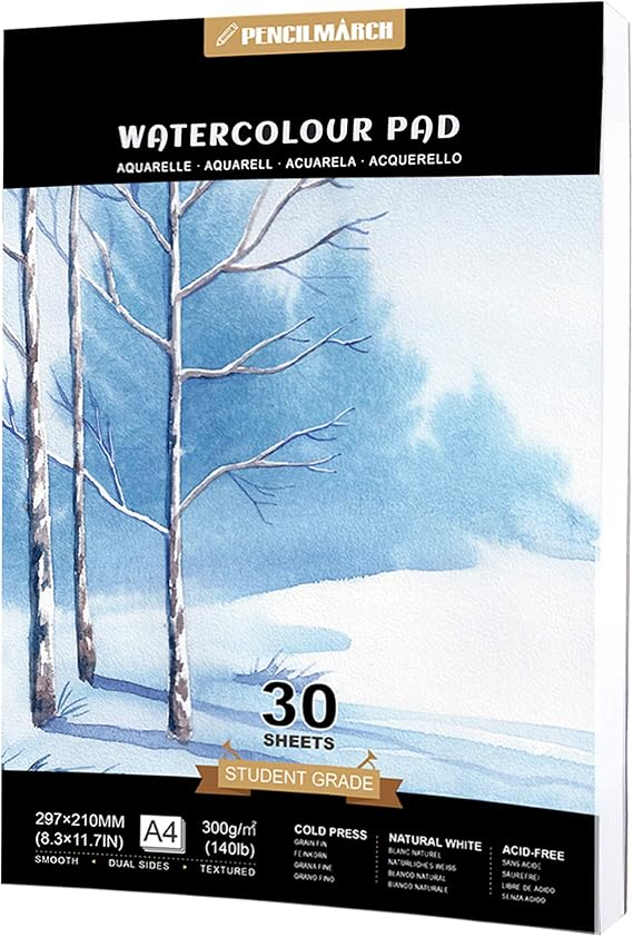 Watercolour Paper A4 *30 Sheets for Watercolour Painting，Cold Pressed