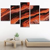 SIGNWIN 5 Panel Canvas Wall Art Modern Art Abstract Fluids for Home Decorations Ready to Hang - 60