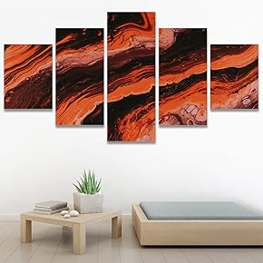 SIGNWIN 5 Panel Canvas Wall Art Modern Art...