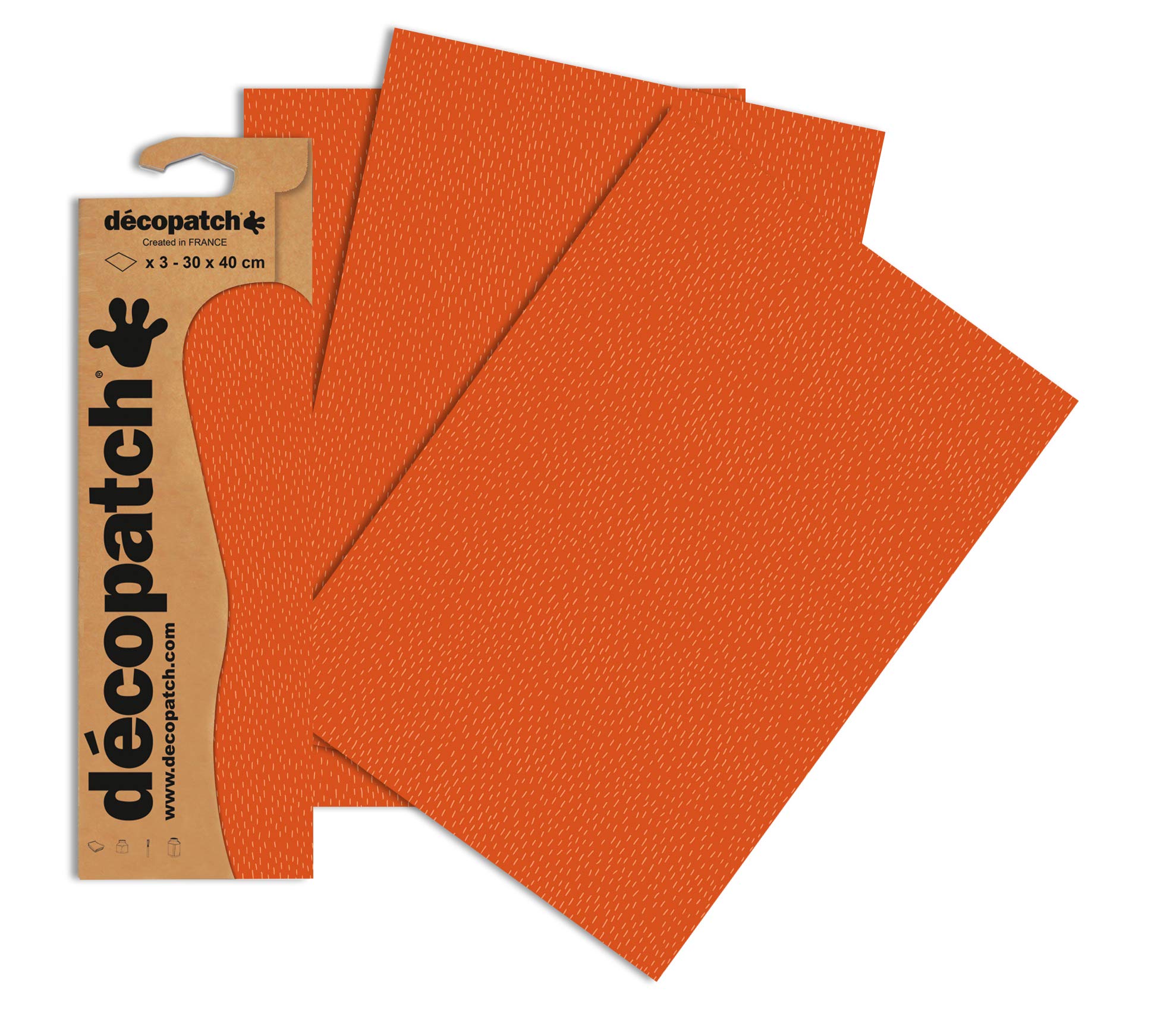 Décopatch - Ref C664O - Orange & Yellow Hedgehog Pattern Paper Pack - Each Sheet 30 x 40cm, Pack of 3 Paper Sheets - Best Used With Décopach Glue & Varnish, Yellow & Orange