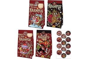 IRCOR Krampus Goodie Bags with Sealing Stickers - Krampus Christmas Decorations & Party Favors for Kids