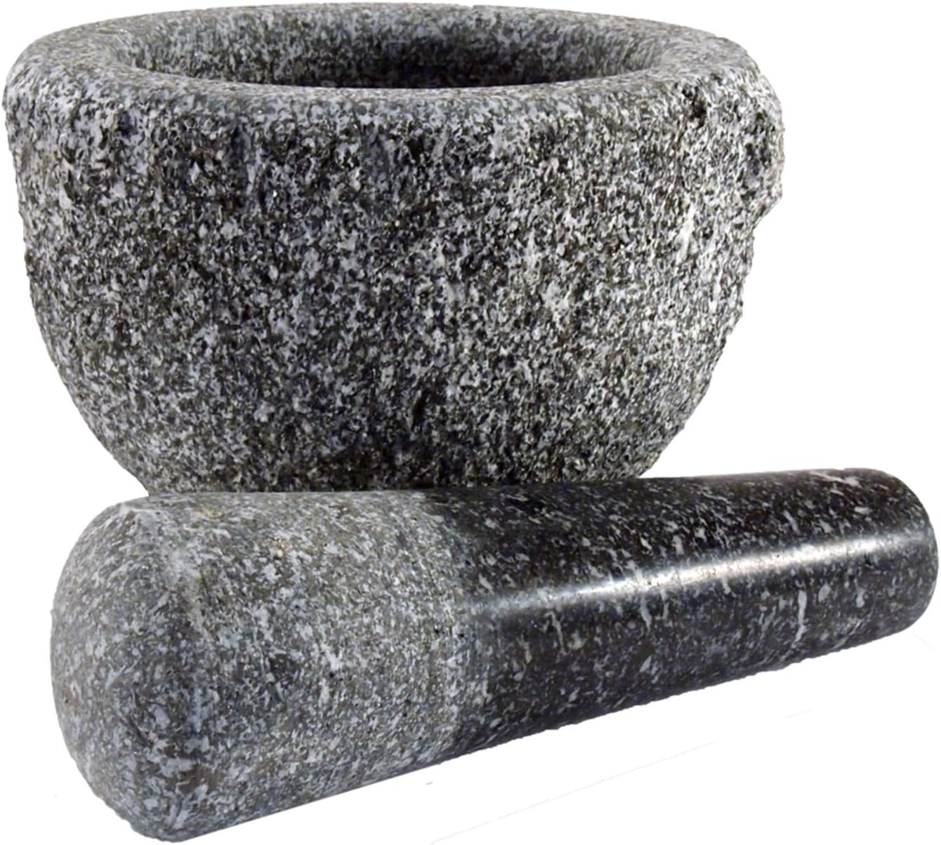 timtina® Gigant Gastro Granite Mortar and Pestle Set Approx. 6 kg with 20 cm Jumbo Pestle Ø ca 12 cm + 14 cm Stössel