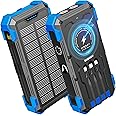 Sudrov Solar Charger Power Bank, 42800mAh Wireless Portable Charger with USB-C in/Output, QC3.0 Fast Charging 15W 4 Ports Outdoor Battery Pack Built-in Dual Led Flashlights for iPhone Samsung etc