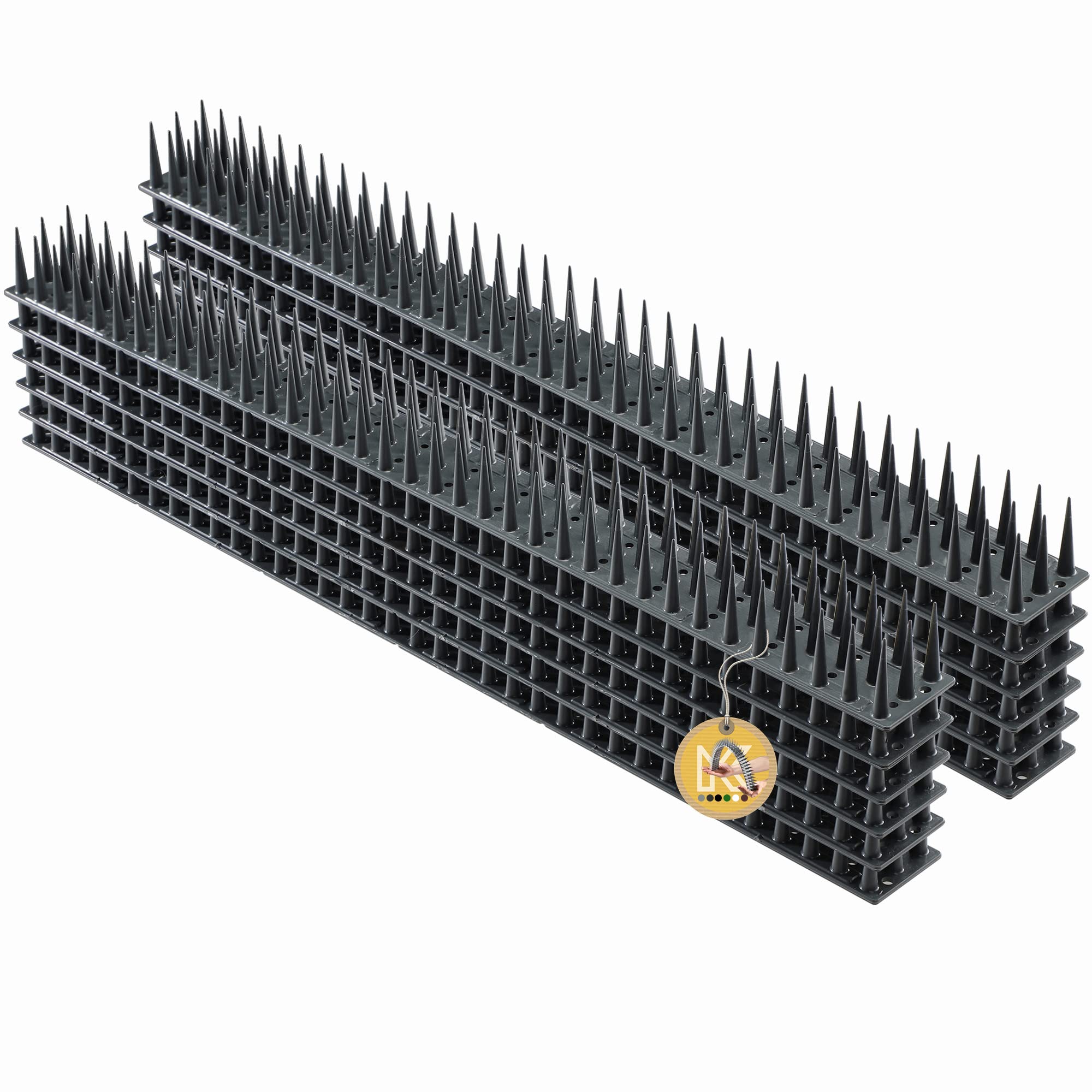 KADAX Plastic Bird Spikes, 51 x 4 x 3 cm, Wall Spikes, Fence Tops Spikes, Pigeon Repellent, Deterrent for Birds, Cats, Anti Climb Spikes, Squirrel Repellent (12, Anthracite)