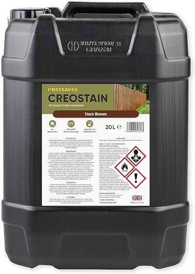 POSTSAVER Creostain Dark Brown Oil Wood Stain Preserver Creosote Substitute 20L