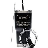 Greatness Line Funcle Uncle Gift Idea Novelty Graphic Humor Sarcastic Cool Very Funny 30 oz SS Tumbler Black Powder Coated Laser Engraved