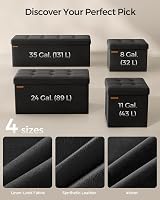 SONGMICS Mazie Collection Storage Ottoman Bench 110 cm Ink Black LSF077B20V1 view 6