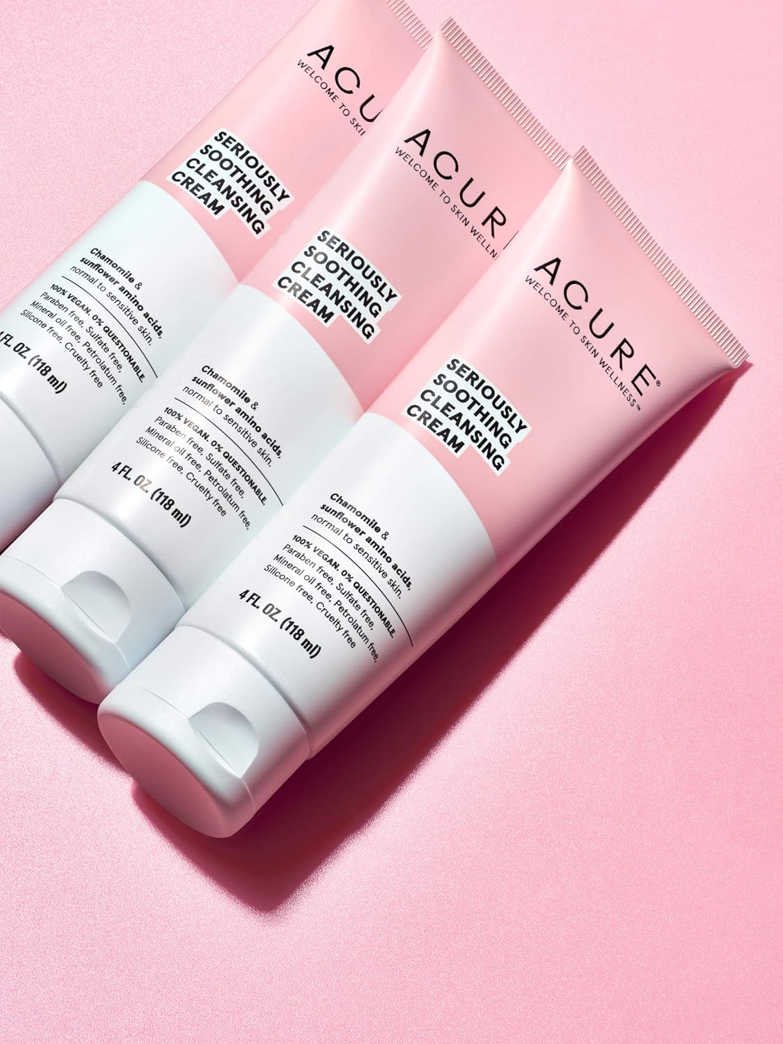 ACURE Seriously Soothing Cleansing Cream | 100% Vegan | For Dry to Sensitive Skin | Peony Extract & Chamomille - Soothes, Hydrates & Cleanses | 4 Fl Oz : Facial Treatment Products : Beauty