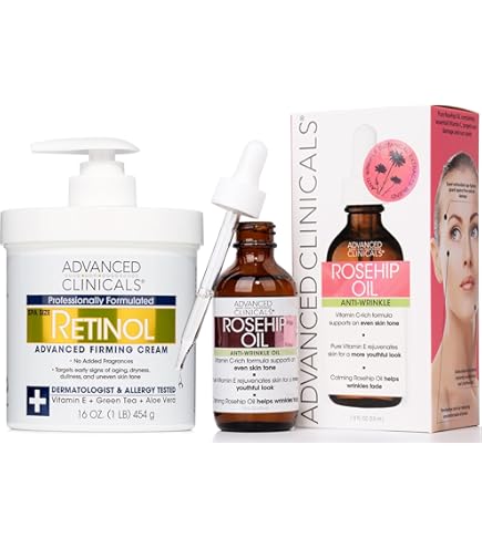 Amazon.com: Advanced Clinicals Set de crema reafirmante de retinol