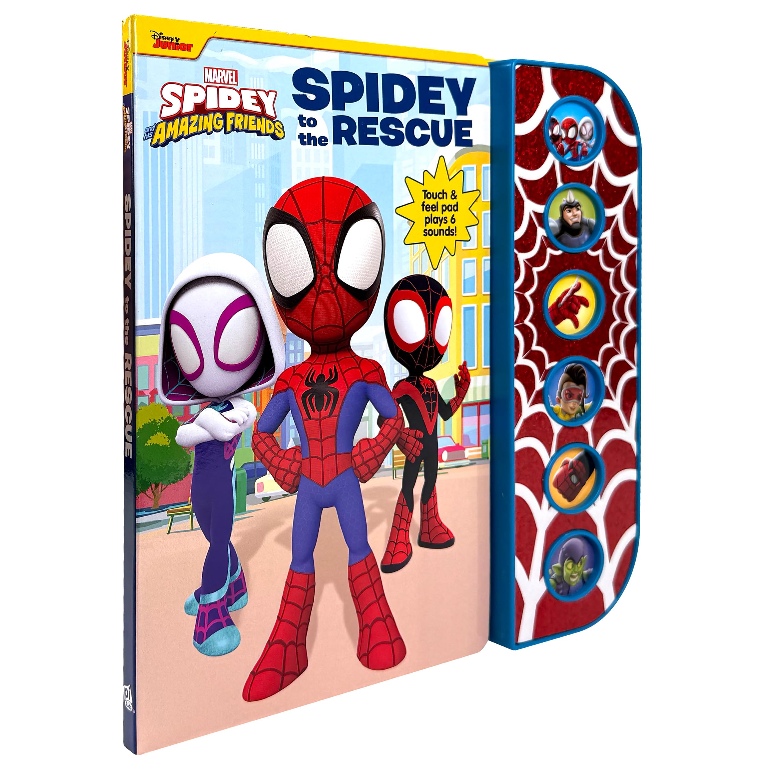 Marvel Spider-man - Spidey and his Amazing Friends - Spidey to the Rescue - Touch & Feel Textured Sound Pad for Tactile Play - PI Kids