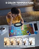 ARTDOT 10x Magnifying Glass with 5 Light Modes and Stand for Diamond Painting view 5