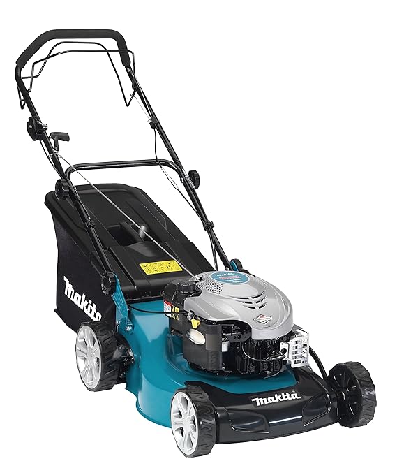 Makita PLM4621N Benzin-Rasenmäher 46 cm - 1 Gang 2630 W, Schwarz, Blau, Grau