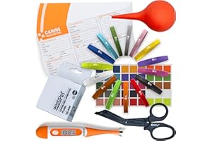 GOOD|HARBOR GoodHarborPet|Puppy Whelping Essentials Kit for Newborn Dogs | Vaccination Record Cards, Thermometer, Umbilical Floss, and Supplies for Pets