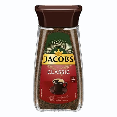 Jacobs Classic, Löslicher Kaffee, Instantkaffee, Instant Kaffee, Löskaffee, Glas, 200 g
