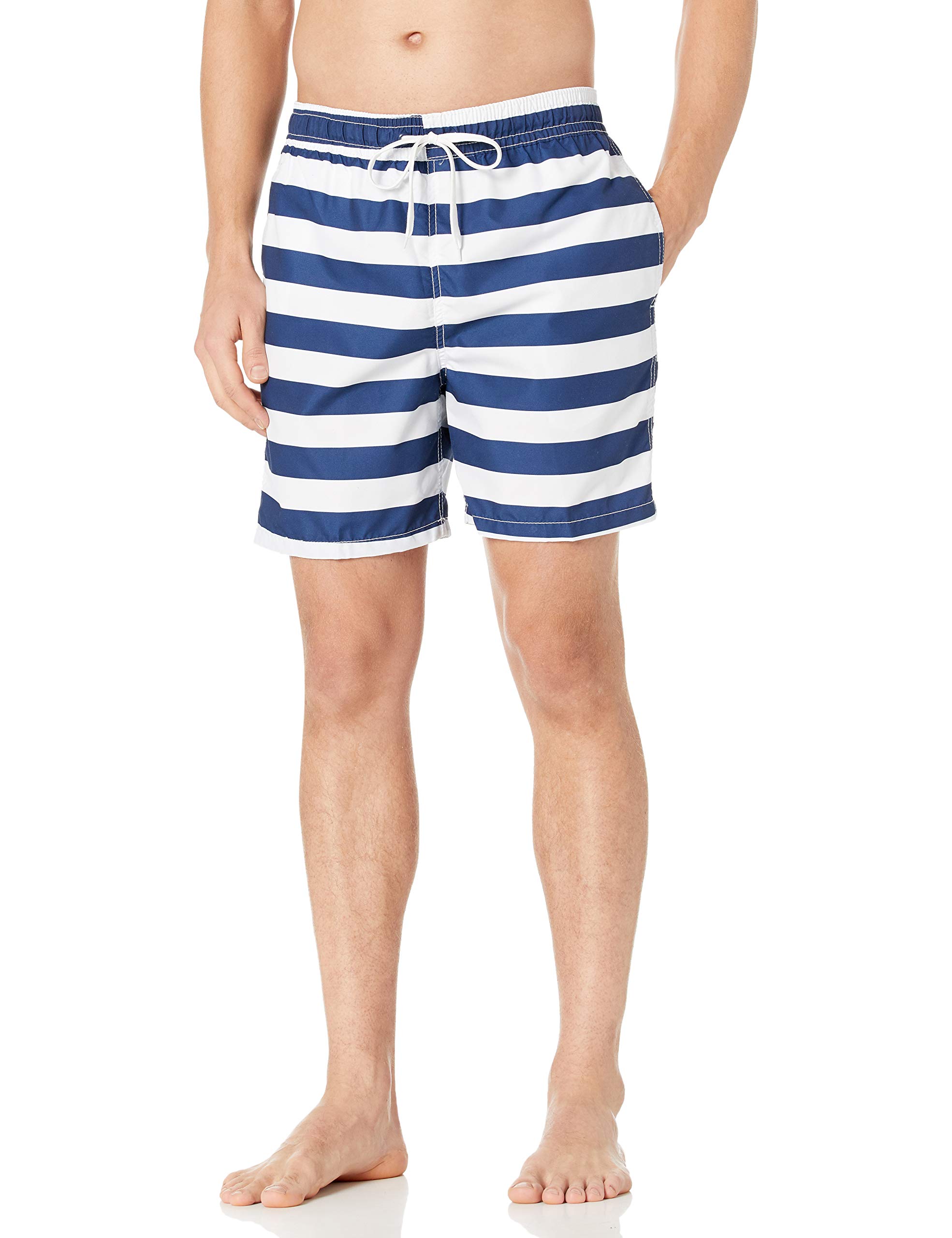 Nautica Quick Dry Full Elastic Waist Striped Swim Trunk Nautical Fashions