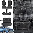 JOULARISE Floor Mats Cargo Mat with Backrest Mats for 2021-2024 2025 Kia Sorento 6/7 Seats Accessories(Not Fit Hybrid), All-Weather TPE Cargo Liner Seat Back S LX EX SX(Floor Mats+2-in-1 Cargo Mat)