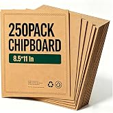 Thin 22pt Chipboard Sheets 8.5 x 11, 150 Kraft Cardboard for Crafts | Lightweight book board for book binding, scrapbooking, DIY, packaging and shipping; durable alternative to flimsy cardboard
