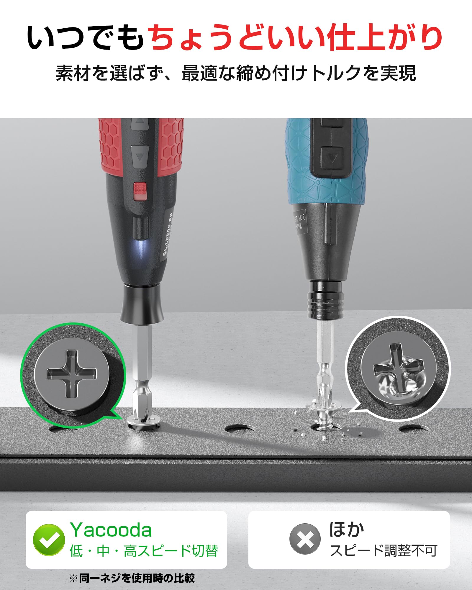 Yacooda Electric Screwdriver, Small, Powerful, 3 Levels of Torque Adjustment, High Concentricity, Bit Shake Reduction, Includes Storage Case, 16 Bits Included, Electric 4N.m, Manual 12N.m, USB-C