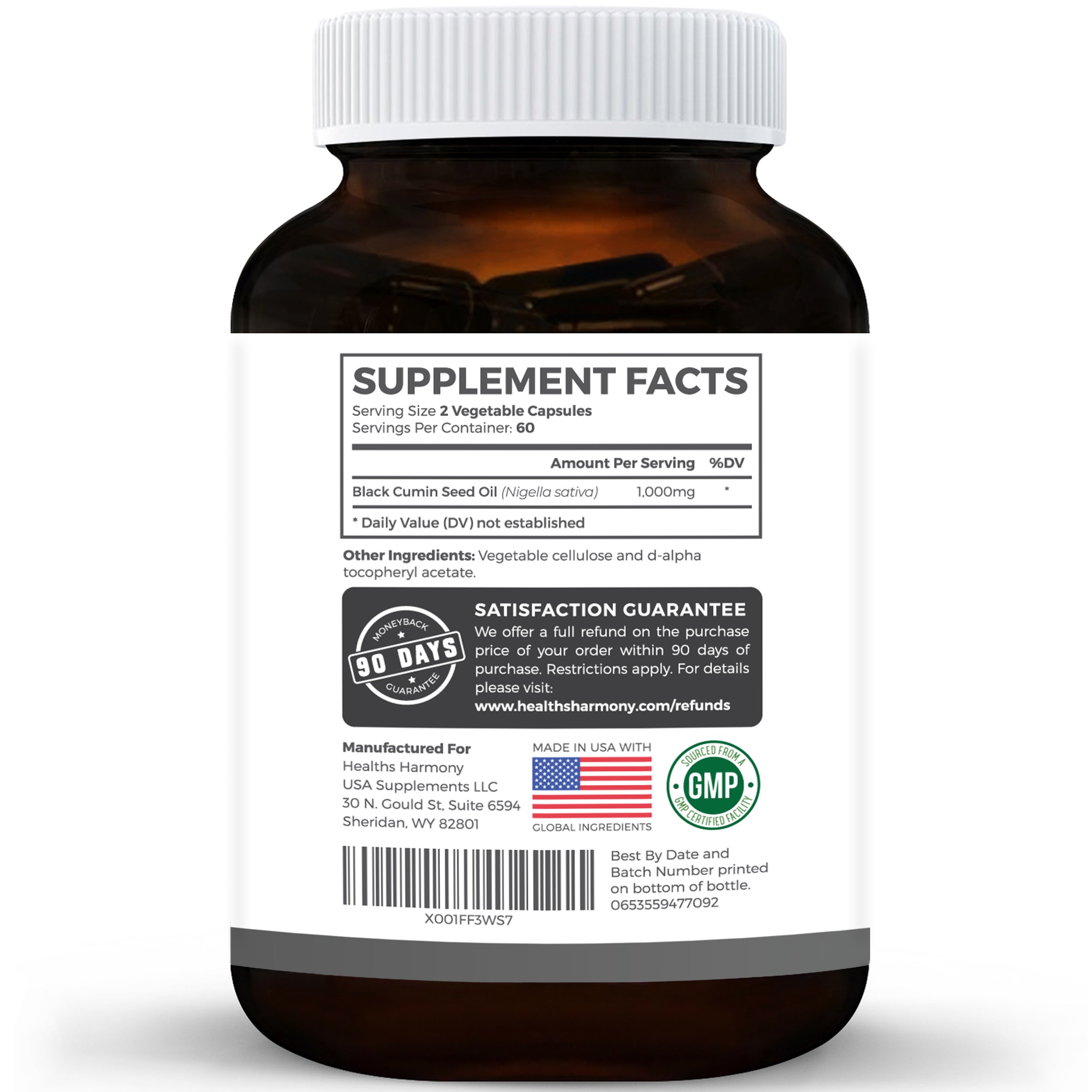 Best Black Seed Oil 120 Softgel Capsules (NonGMO & Vegetarian) Made