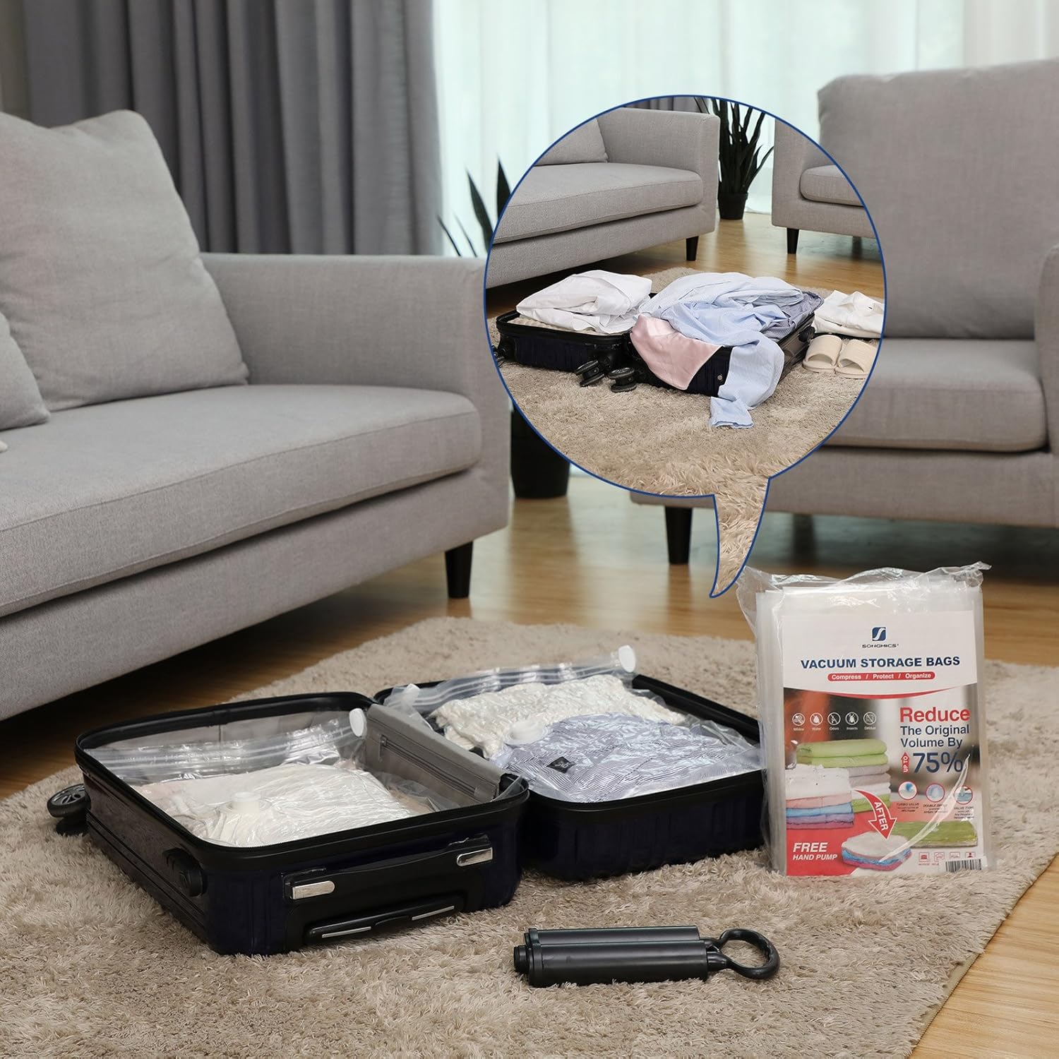 Organizzazione Guardaroba Songmics Set Da 8 Sacchetto Sottovuoto Con Pompa Riutilizzabile Vestiti Tende Per Biancheria Da Letto Cuscini Asciugamani 40 X 60 Cm Rvm081 Coperte Casa E Cucina Laaldeasanicolas Es