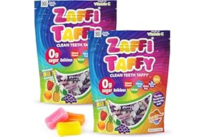 ZOLLIPOPS Zaffi Taffy Sugar Free Candy - Dye Free, Keto & Diabetic-Friendly, Dentist-Approved Treats for Kids (Natural Fruit Flavor, 3 oz, Pack of 2)