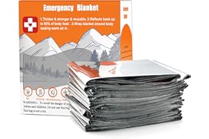 ANLOKE Emergency Blankets (10 Pack) - Plus Size Space Essential for Hiking Gear, Survival Kits & Emergency Kit