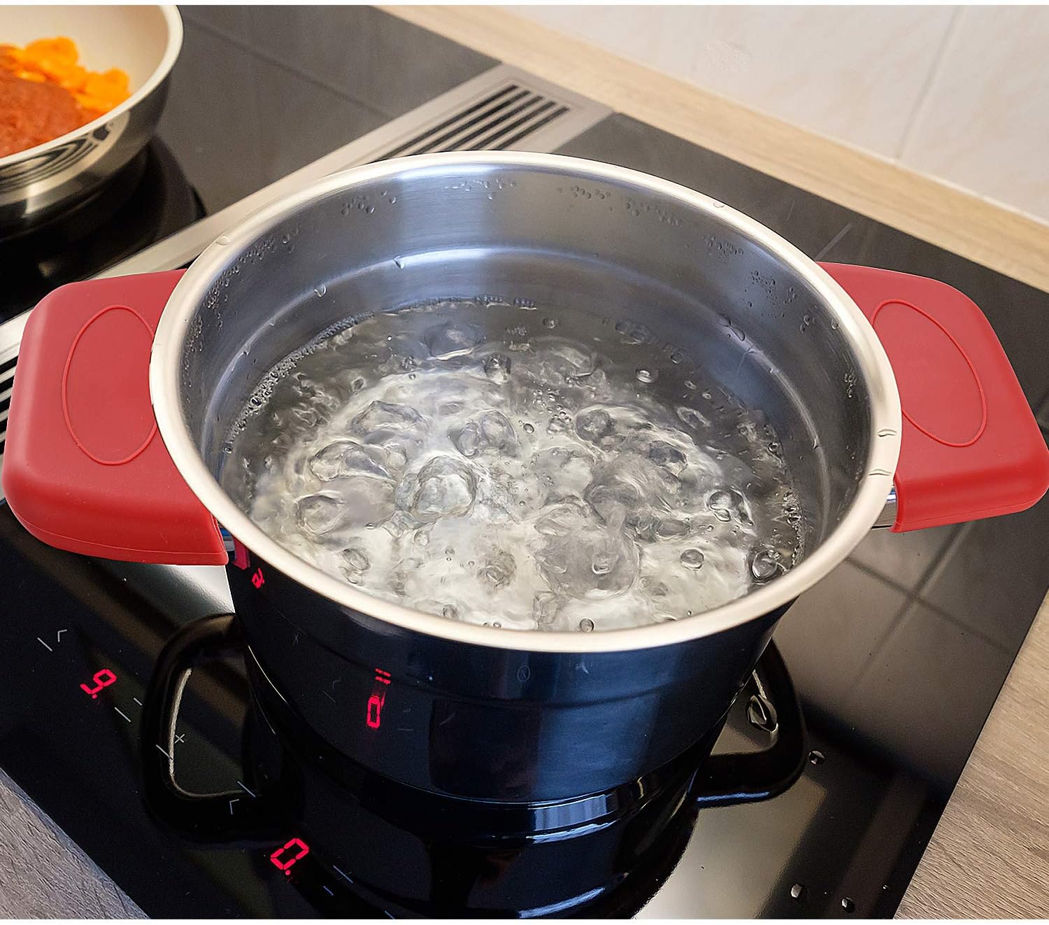 Boao 8 PCS Silicone Hot Handle Holders and Pot Holders Cover Removable Rubber Hot Resistant Pot Holder Sleeves Lid Covers for Cast Iron Skillets Metal Frying Pans Aluminum Cookware Handles: Kitchen & Dining