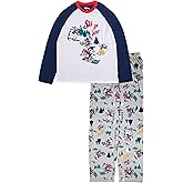 Disney unisex-adult Mickey Mouse 2-piece Loose-fit Pajama Set, Soft & Comfortable Holiday Nightwear
