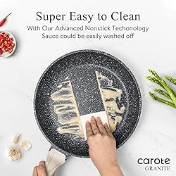 CAROTE Non Stick Frying Pans,Nonstick Granite Fry