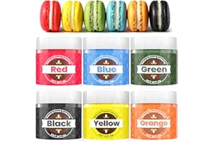 MULOEN Natural Food Coloring, 6 Colors Natural Food Dye, Without Artificial Dyes, Non-Toxic, Hyper-Concentrated, Dye-Free Food Coloring Powder for Frosting, 5g/Bottle
