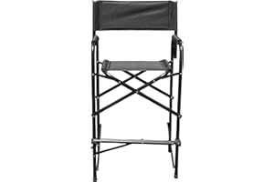 Impact Canopy Tall Folding Director's Chair, Heavy Duty, Aluminum Frame Chair, Black