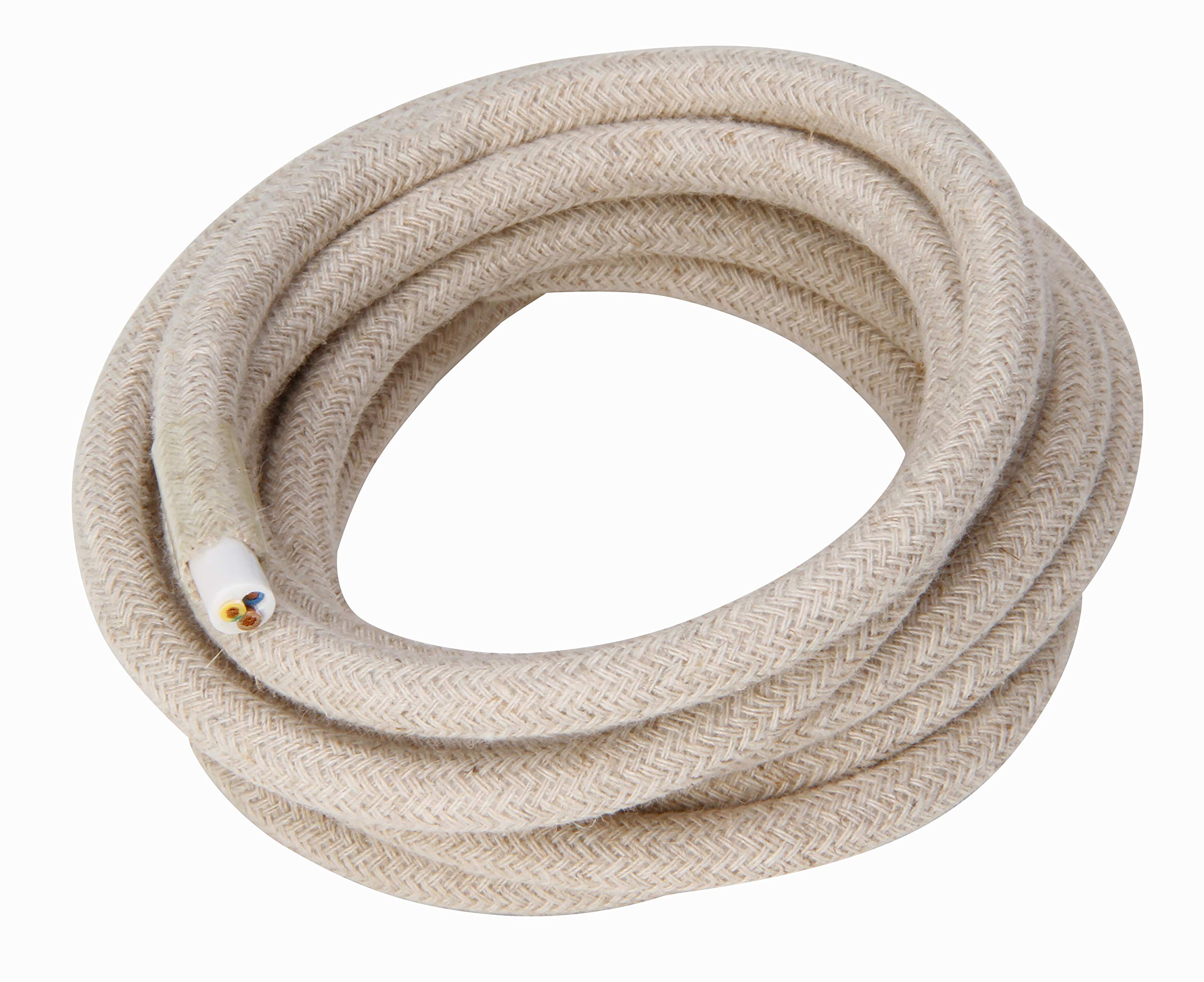 Kopp 151502147 H03 VV-F 3 x 0.75 Textile Cable Linen Natural