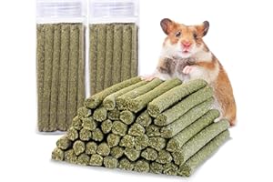 Timothy Hay Sticks, Arespark Rabbit Toys Bunny Toys Hamster Toys, Natural Timothy Grass Molar Teeth Grinding Chew Toys Treats