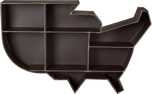 Amazon Com Amazon Brand Stone Beam Contemporary United States Floating Wall Shelf 28 X 18 X 4 Inch Black Metal Home Kitchen