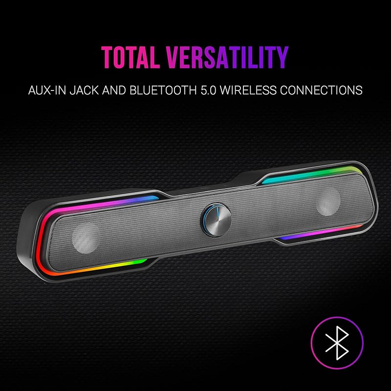 Barra de som para jogos mars msbx10w bluetooth 5.0 rgb