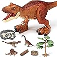 EKU EASYKU 21inches Large Remote Control Dinosaur Toys for Boys Girls 3-10 Years Old RC Tyrannosaurus Dinosaur Toys Sound, Light, Roaring, Mist Spray, Realistic Walking T-Rex