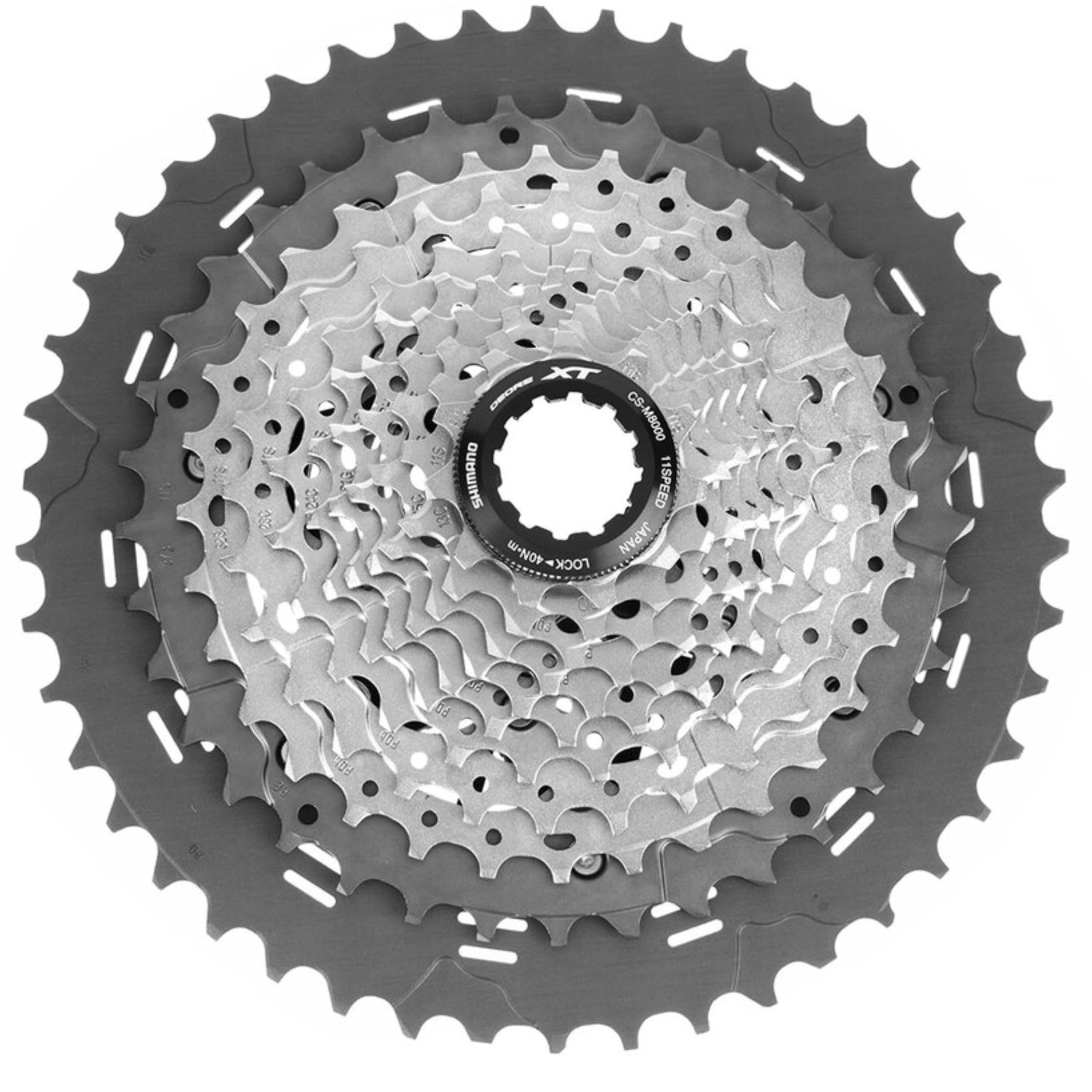 Photo 1 of Shimano Deore XT CS-M8000 Cassette - 11 Speed, 11-46t, Gray