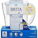 Brita Space Saver 6-Cup Pitcher with 2 Advanced Filters Included