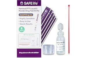 SAFE LIFE Fentanyl Test Strips – Detects Fentanyl and Analogs in Powders, Liquids, and Pills, Highly Sensitive with 10 ng/mL 