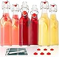 Otis Classic Swing Top Glass Bottles with Lids - Set of 6, 16oz, Flip Top Stoppers- Second Fermentation, Limoncello, Kombucha, Water Kefir, Brewing Beer