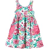 Vieille Little Girls Sleeveless Dress Cute Summer Sundress with Pocket 2-7 Years