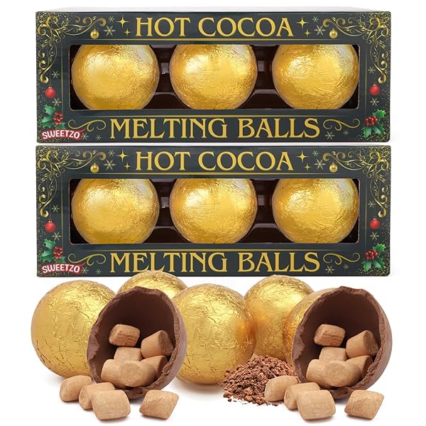 HOT COCOA MELTING BALLS WITH MINI MARSHMALLOWS, CREAMY...