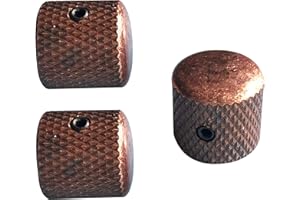 Guyker 3Pcs Guitar Knobs for 6mm Dia. Shaft Pots - Tone and Volume Control Potentiometer Knob Replacement for Electric Guitar or Precision Bass (Antique Bronze)